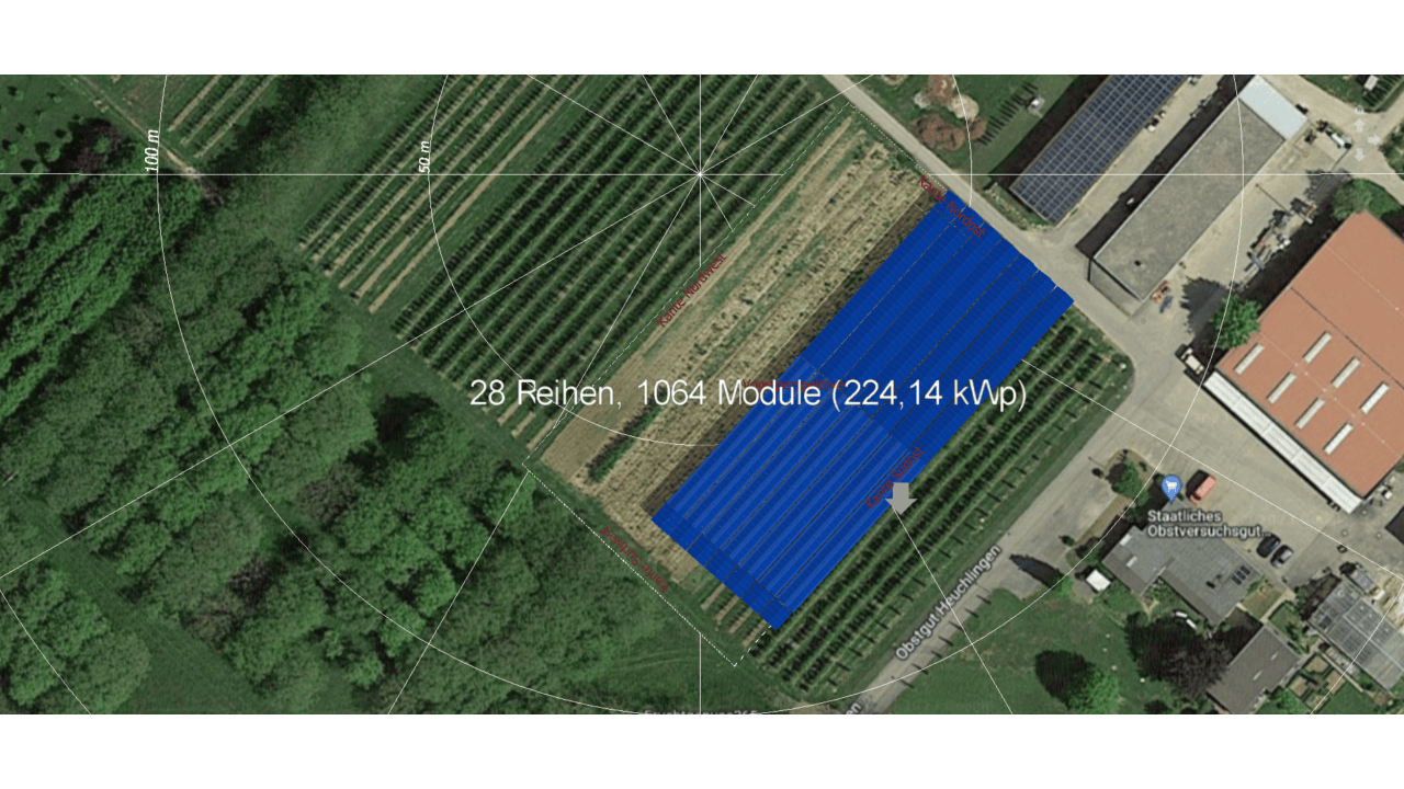 Planung Agri-Photovoltaik über Süßkirschen Heuchlingen