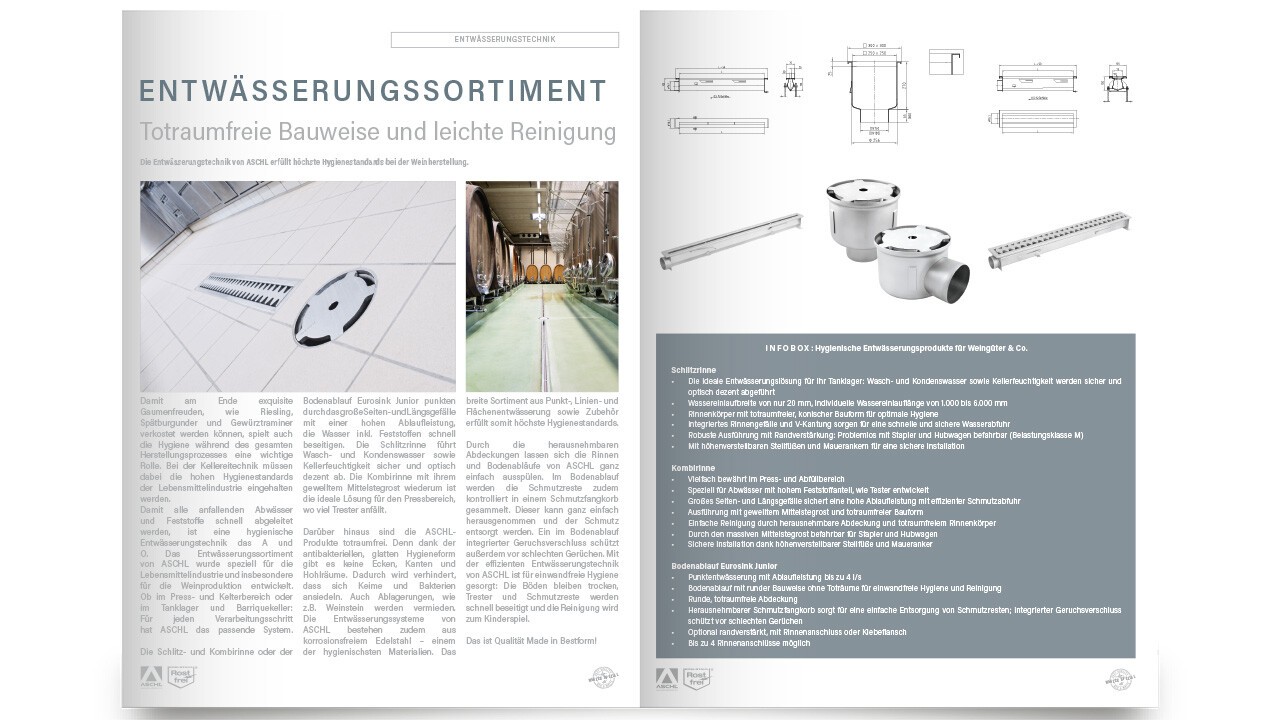 Entwässerungssortiment